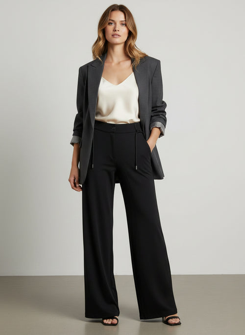 Black Prestige Wide-Leg