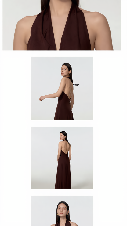 Soft Glam Uzun Elbise – Sırt Detaylı
